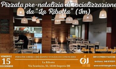Venerdì 15 Dicembre 2023 Pizzata pre-natalizia di socializzazione da “La Ribotta” (Im)
